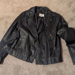 Women's Black Faux Leather Jacket